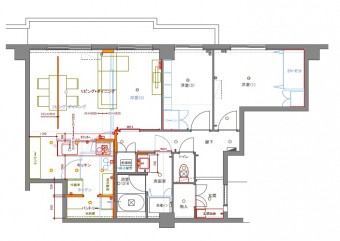 間仕切りを撤去して広々としたリビング・ダイニングに